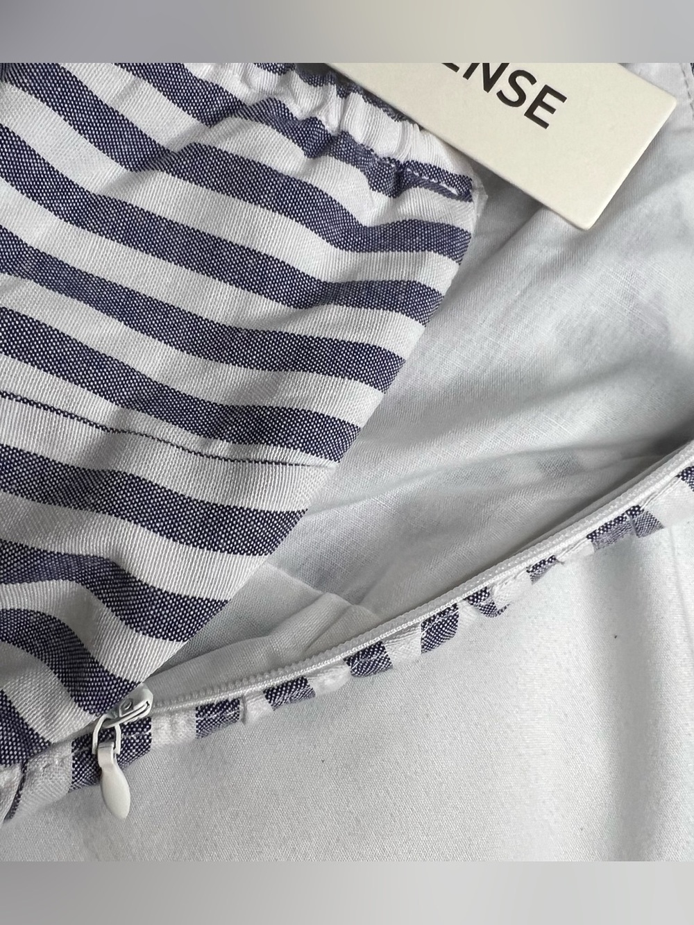 Commense Striped Cut-Out Asymmetric Cami Navy Maxi Dress NWT M - Picture 7 of 8